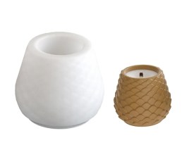 Molde silicona maceta o portavelas escamas